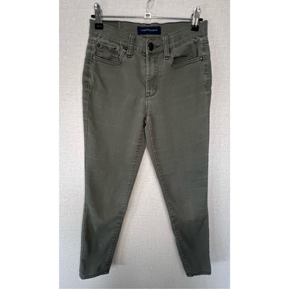 Aeropostale Grey Mid-Rise Stretchy Skinny Jeans